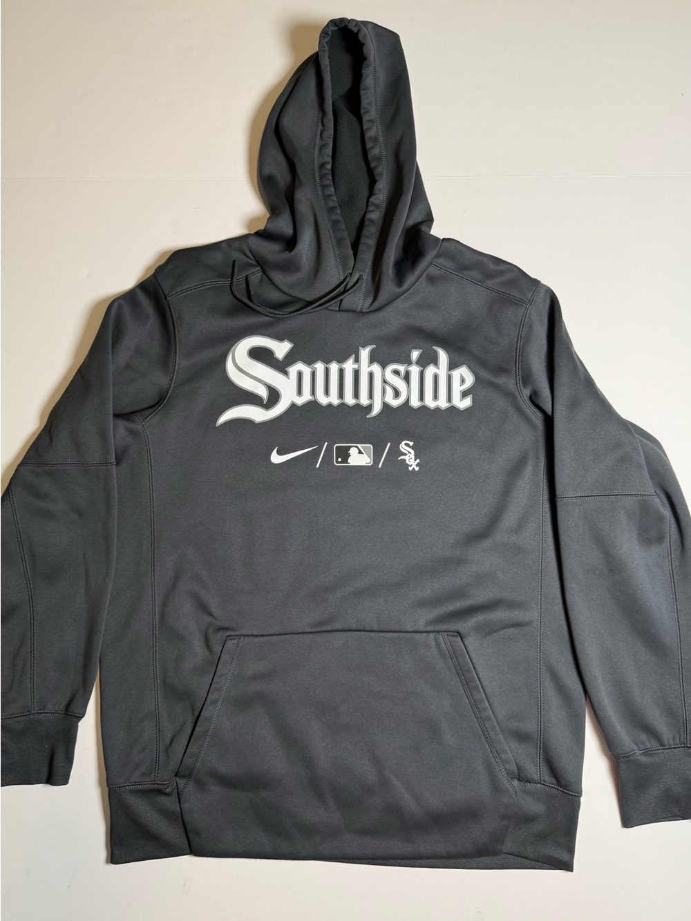 Nike Dri-FIT Chicago White Sox City Connect Therma Fleece Pullover Hoodie L Gray